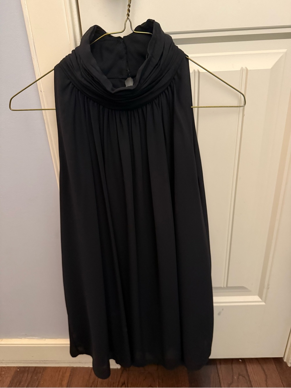 Women's Black Halter Neck Chiffon Blouse